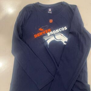 NFL Denver Broncos Kids Long Sleeve Tee - Navy and Orange